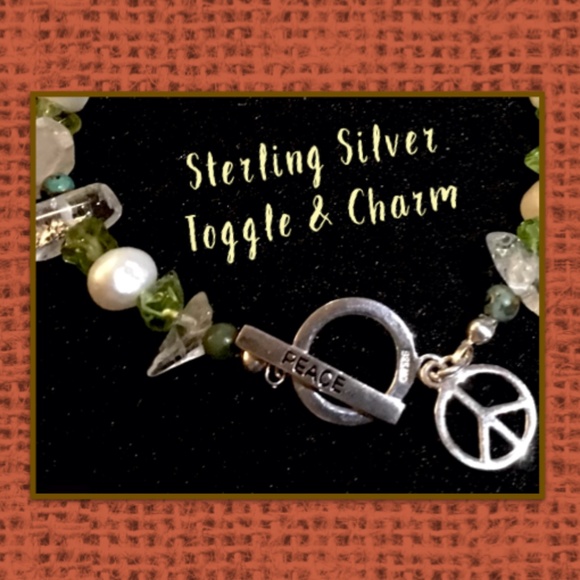 Peridot/Pearls/Sterling Bracelet - Picture 1 of 4